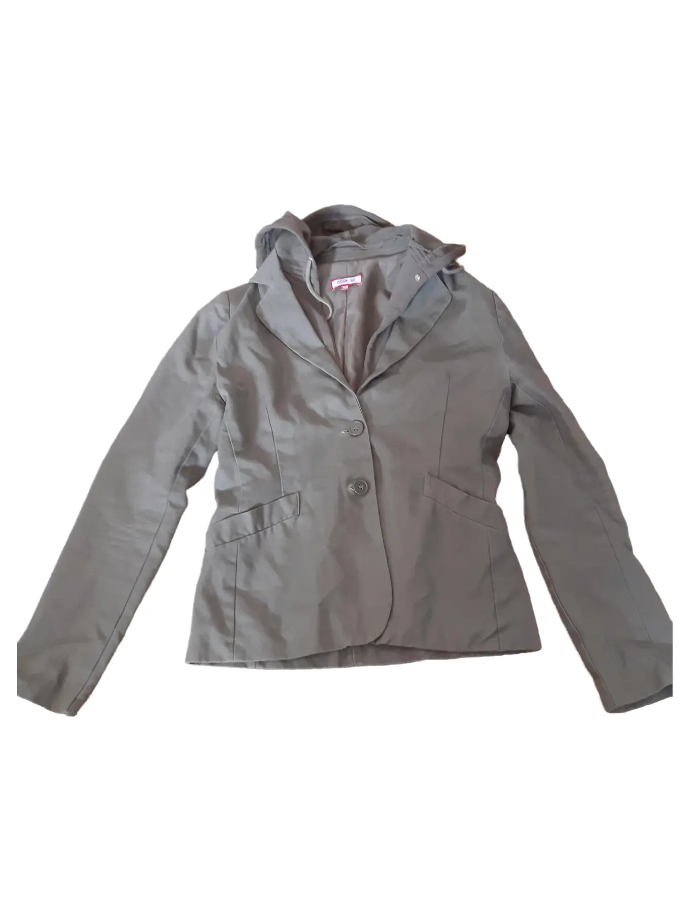 VERSION SUD Damen Blazer Grün Gr. 36/S Kapuze Baumwolle Casual Frühling Sommer