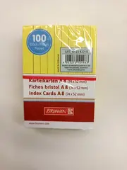Vorschaubild 2 von Karteikarten A8 74x52mm 100 Stück Gelb Schulheft Kinder Büro