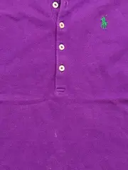 Vorschaubild 3 von Kinder Poloshirt Lila Gr. 134 Kurzarm Baumwolle Logo Stickerei