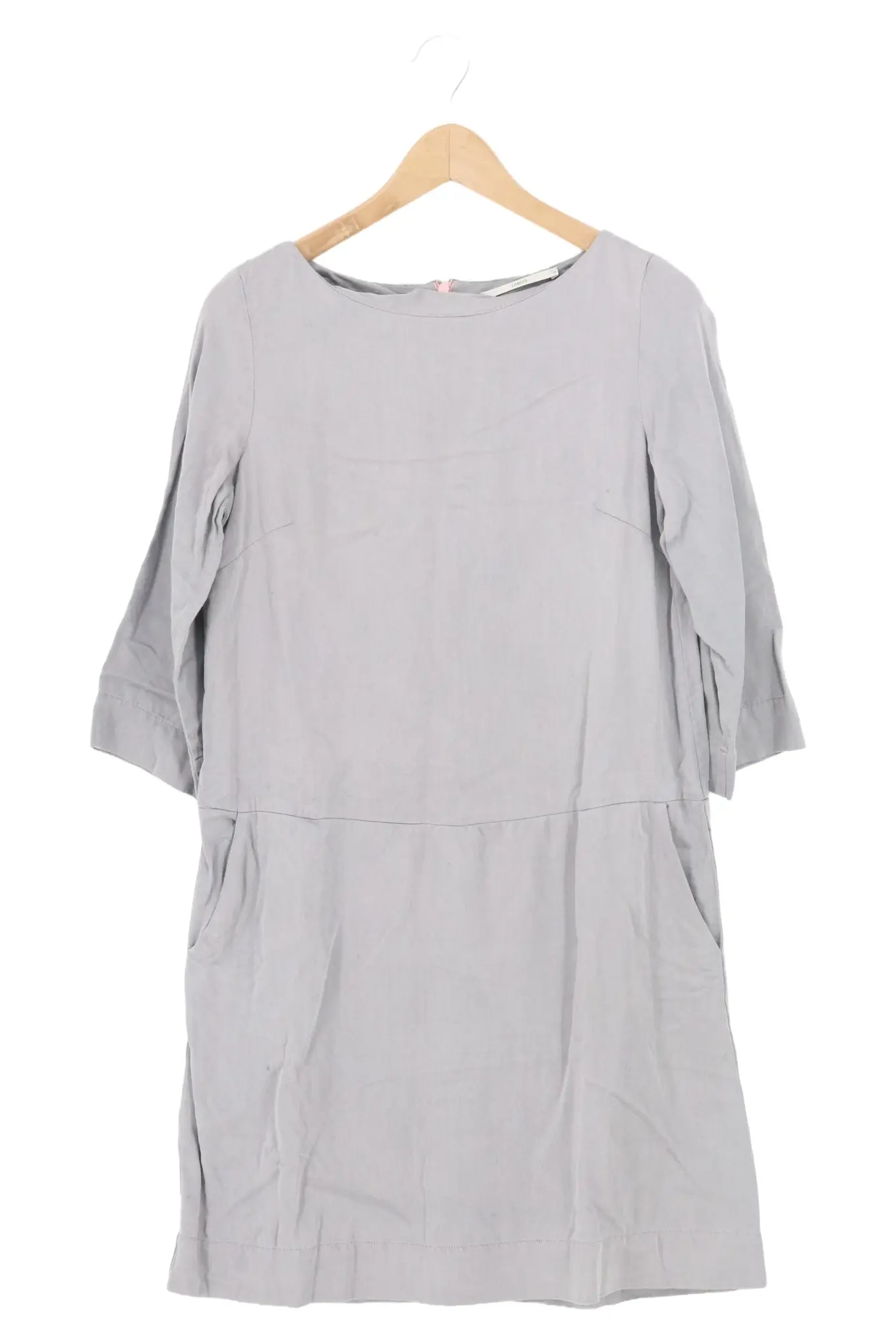 LANIUS Damen Freizeitkleid Gr. 34/XS Grau Casual Minimalistisch Baumwolle Modal