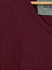 Vorschaubild 6 von Herren Pullover Gr. 48 M Rot V-Ausschnitt Casual Baumwolle
