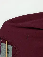 Vorschaubild 4 von Herren Pullover Gr. 48 M Rot V-Ausschnitt Casual Baumwolle