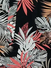 Vorschaubild 2 von Damen Faltenrock Gr. 40;L Tropisches Muster Midirock Mehrfarbig Casual