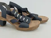 Vorschaubild 3 von Damen Sandalen Sandaletten Schwarz Gr. 40 Blockabsatz 9 cm Sommer Schuhe