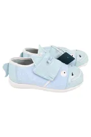 Vorschaubild 1 von Kinder Hausschuhe Blau Fisch Design Fransen Casual Gr. 28