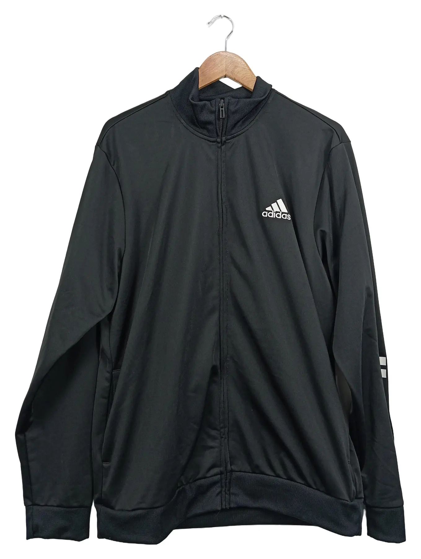 ADIDAS Herren Trainingsjacke Schwarz Gr. 50/L Sport Jacke Polyester