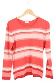 Vorschaubild 1 von Damen Langarmshirt Gr. 38/M Mehrfarbig Gestreift Casual Viskose