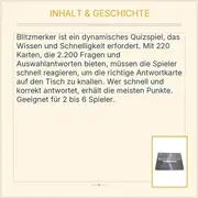 Vorschaubild 4 von Blitzmerker Quizspiel Allgemeinwissen ab 10 J. 220 Karten 2200 Fragen