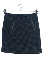 Vorschaubild 1 von Damen Faltenrock Gr. 34 Schwarz Casual Strukturmuster