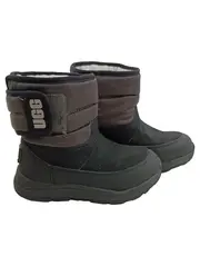 Vorschaubild 1 von Kinder Schneestiefel Winterstiefel Schwarz Leder Gr. 27.5
