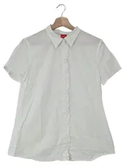 Vorschaubild 1 von Hemdbluse Damen Gr. 38 Weiß Kurzarm Rüschen Feminin Bluse