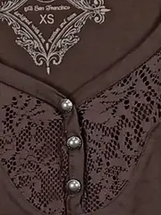 Vorschaubild 3 von Damen Langarmshirt mit Spitze Braun Gr. 34/XS Casual