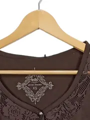 Vorschaubild 2 von Damen Langarmshirt mit Spitze Braun Gr. 34/XS Casual