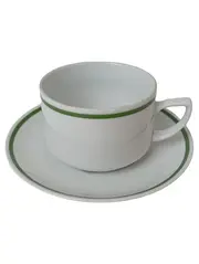 Vorschaubild 1 von Tasse und Unterteller Weiß Porzellan Klassisch Made in GDR