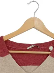 Vorschaubild 4 von Damen Pullover V-Ausschnitt Gestreift Gr. L Rot Beige Schwarz