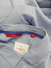 Vorschaubild 3 von Damen Bluse Gr. 44/XL Blau Baumwolle Punkte Langarm Klassisch