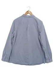 Vorschaubild 2 von Damen Bluse Gr. 44/XL Blau Baumwolle Punkte Langarm Klassisch