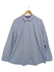 Vorschaubild 1 von Damen Bluse Gr. 44/XL Blau Baumwolle Punkte Langarm Klassisch