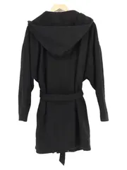 Vorschaubild 2 von Damen Wollmantel Schwarz Gr. 38/M Kapuze Gürtel Elegant Streetwear