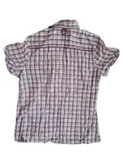 Vorschaubild 2 von Damen Hemdbluse Gr. 36 Rot Weiß Kariert Kurzarm Casual