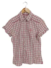 Vorschaubild 1 von Damen Hemdbluse Gr. 36 Rot Weiß Kariert Kurzarm Casual