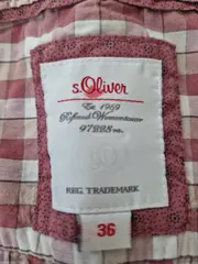 Vorschaubild 3 von Damen Hemdbluse Gr. 36 Rot Weiß Kariert Kurzarm Casual