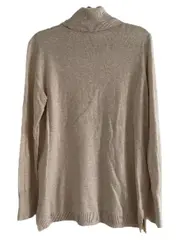Vorschaubild 3 von Damen Rollkragenpullover Gr. 36 Beige Langarm Basic
