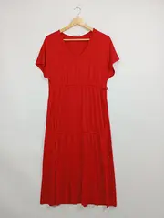 Vorschaubild 2 von Damen Freizeitkleid Rot Gr. 42;XL Casual Lyocell