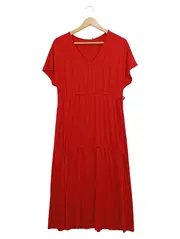 Vorschaubild 1 von Damen Freizeitkleid Rot Gr. 42;XL Casual Lyocell