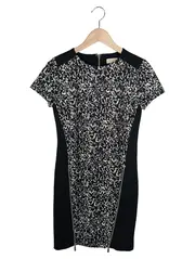 Vorschaubild 1 von Businesskleid Damen Gr. 34/XS Schwarz Elegant Tiermuster