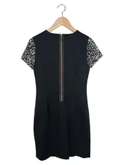Vorschaubild 2 von Businesskleid Damen Gr. 34/XS Schwarz Elegant Tiermuster