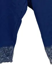 Vorschaubild 2 von Damen Leggings Caprihose Gr. 52 Blau mit Spitze Casual