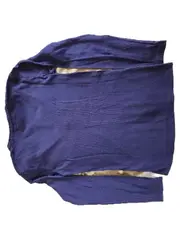 Vorschaubild 3 von Damen Langarmshirt Blau Gr. S Basic V-Ausschnitt