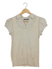 Vorschaubild 1 von Damen Pullunder mit Polka Dot Kragen Beige Gr. 36/S