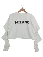 Vorschaubild 1 von Damen Sweatshirt Milano Gr. 38/M Weiß Schriftzug Casual