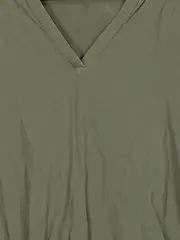 Vorschaubild 4 von Damen T-Shirt Bluse V-Ausschnitt Oliv Gr. L ärmellos Viskose