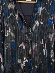 Vorschaubild 3 von Damen Hemdbluse Gr. 46 Langarm Abstraktes Muster Mehrfarbig