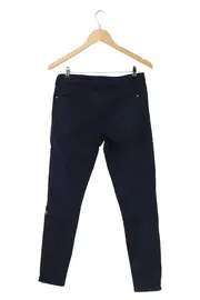 Vorschaubild 2 von Damen Stoffhose Blau Bestickt Blumenstickerei Casual Gr. W29/38/M