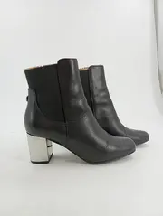 Vorschaubild 2 von Damen Stiefeletten Schwarz Gr. 38 Modern Leder Metallic Absatz