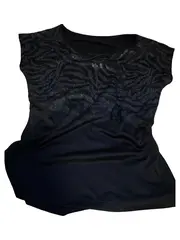 Vorschaubild 1 von Damen Sport Shirt Kurzarm Polyester Schwarz Gr. 36 S