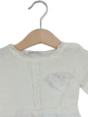 Vorschaubild 3 von Mädchen Strickkleid Gr. 68 Weiß Elegant Festlich