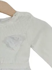 Vorschaubild 2 von Mädchen Strickkleid Gr. 68 Weiß Elegant Festlich