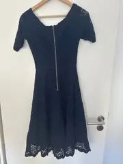 Vorschaubild 2 von Damen Festliches Kleid Spitze Kurzarm Blau Gr. 36/S Elegant