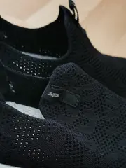 Vorschaubild 3 von Damen Sneaker Low Slip-On Schwarz Gr. 35 Mesh Sportschuhe