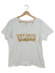 Vorschaubild 1 von Damen T-Shirt Weiß Gold Logo-Print Gr. XL Batwing