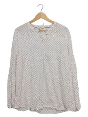 Vorschaubild 1 von Bluse Langarm Punkte Weiß Gr. 42/XL Viskose Casual Damen