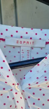 Vorschaubild 5 von Bluse Langarm Punkte Weiß Gr. 42/XL Viskose Casual Damen