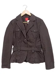 Vorschaubild 1 von Blazer Damen Gr. 38 M Braun Gestreift Klassisch Elegant Business