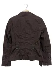 Vorschaubild 2 von Blazer Damen Gr. 38 M Braun Gestreift Klassisch Elegant Business