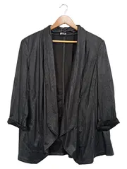 Vorschaubild 1 von Atelier GS Damen Lederjacke Schwarz Gr. 38/M Modern Asymmetrisch
